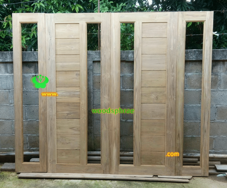 เกรดไม้ - ตัวอย่างประตูไม้สักเกรด B+ คัดพิเศษ - BB128 80-200
