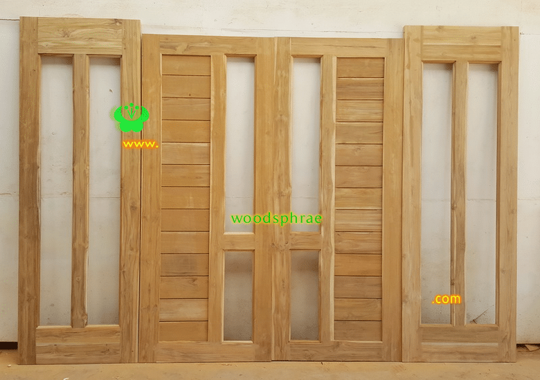 เกรดไม้ - ตัวอย่างประตูไม้สัก เกรด B+ - BB125 80-200
