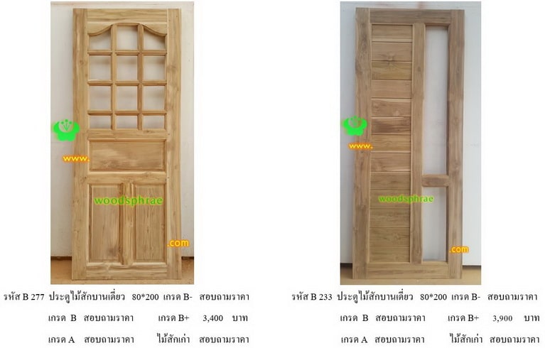 ประตูไม้สักบานเดี่ยว-B (115)